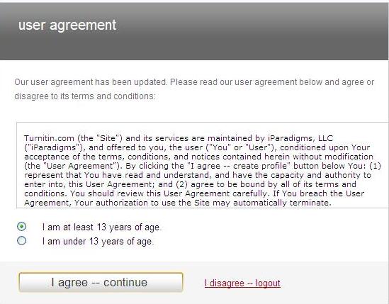 Declare that you're above 13 years old.